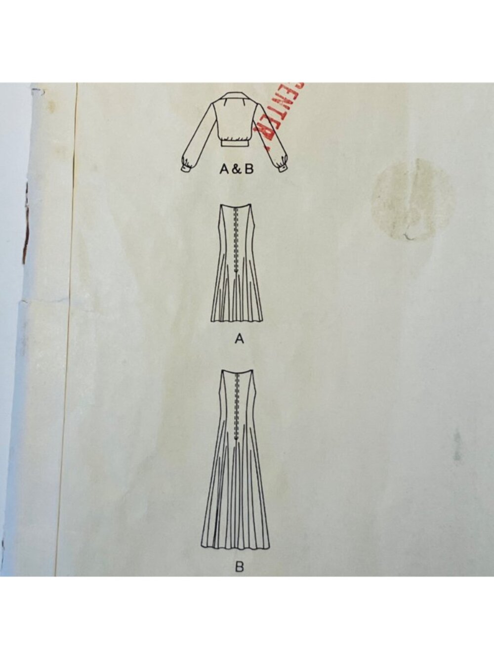 1970s Vogue 1117 Sz 8 Jerry Silverman Evening Dress Jacket Designer Pattern FF - Picture 4 of 8